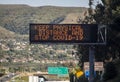 Coronavirus related freeway sign Royalty Free Stock Photo
