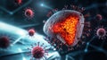 Coronavirus Rendering A Detailed View of Viral Structure and Infection Royalty Free Stock Photo