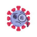 Coronavirus research emoticon flat icon