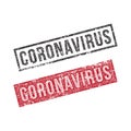 Coronavirus rubber texture vector stamps