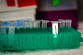 Coronavirus sample stored in freezer for vaccine development and research
