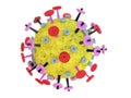 Coronavirus, SARS-CoV-2 and virus background with disease cell on a white bakground. Bacteria, microorganism, virus cell concept