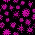 Coronavirus dark seamless pattern