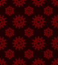 Coronavirus Seamless Pattern on Dark Background. Vector