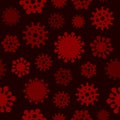 Coronavirus Seamless Pattern on Dark Background. Vector