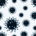 Coronavirus seamless pattern. Virus infection elements background