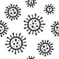 Coronavirus Seamless Pattern on White Background. Vector