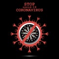 Coronavirus sign with dartboard