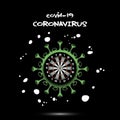 Coronavirus sign with dartboard