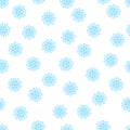 Coronavirus sign vector flat seamless pattern isolated on white background.