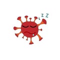 Coronavirus sleeping emoticon flat icon. isolated illustration element