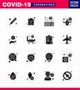 Coronavirus Precaution Tips icon for healthcare guidelines presentation 16 Solid Glyph Black icon pack such as virus, vacation,