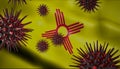 Corona Virus Outbreak with New Mexico Flag Coronavirus Concept