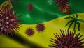 Corona Virus Outbreak with Saskatchewan Flag Coronavirus Concept