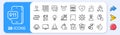 Coronavirus spray, Medical mask and Square area line icons. For web app, printing. App line icons. Vector