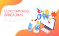 Coronavirus spreading in the world - isometric web banner