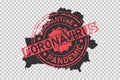 Coronavirus stamp on Belarus map. Concept of quarantine, isolation and pandemic of the virus in country. Grunge style texture