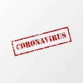 Coronavirus stamp in red color. Coronavirus outbreak.