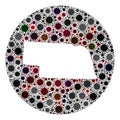 CoronaVirus Stencils Round Nebraska State Map Mosaic Royalty Free Stock Photo