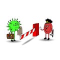 Coronavirus stop cartoon style vector illustration. Prevention of disease.