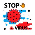 Coronavirus stop icon concept isolated