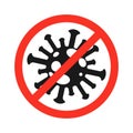 Coronavirus stop icons. Coronavirus warning sign