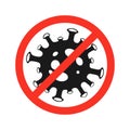 Coronavirus stop icons. Coronavirus warning sign
