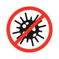 Coronavirus stop icons. Coronavirus warning sign