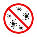 Coronavirus stop sign. Vector Covid-19 sign