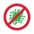Coronavirus stop sign. Vector medical symbol. Virus pandemic sign. Vector coronavirus illustration for public graphic
