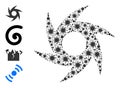 Coronavirus Storm Swirl Collage Icon and Other Icons