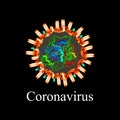 Coronavirus. The structure of the Chinese coronavirus. Influenza virus. Flu. Vector illustration.