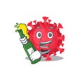 Coronavirus substance with bottle of beer mascot cartoon style