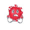 Coronavirus substance cartoon character design with angry face