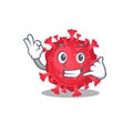 Coronavirus substance mascot cartoon design showing Call me gesture