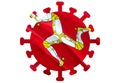 Coronavirus Symbol in Isle of Man. Novel coronavirus 2019-nCoV. Concept of coronavirus quarantine. Coronavirus hazard and