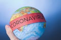 Coronavirus symptons. Digital thermometer measuring temeperature close-up Royalty Free Stock Photo