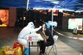 Coronavirus test for a delivery rider in Shenzhen, china