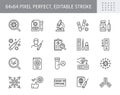 Coronavirus test line icons. Vector illustration include icon - vaccine clinical trial, antibody, rapid kid, blood