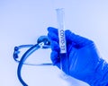 Coronavirus test tube in doctor hand in laboratory, test tube in doctor hand Royalty Free Stock Photo