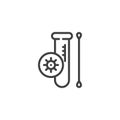 Coronavirus test tube line icon