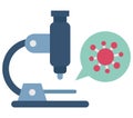Coronavirus testing microscope Flat Style vector icon which can easily modify or edit Royalty Free Stock Photo