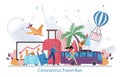 Coronavirus Travel Ban concept, modern flat design vector illustration