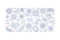 Coronavirus in UK vector concept blue linear banner