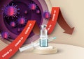 Coronavirus vaccination campaign, protection against covid-19 disease, safe and effective vaccine, vector illustration. Royalty Free Stock Photo