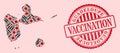 CoronaVirus Vaccination Mosaic Guadeloupe Map and Grunge Vaccination Stamp