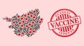 CoronaVirus Vaccination Mosaic Guangxi Province Map and Watermark Vaccination Seal