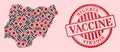 CoronaVirus Vaccination Mosaic Nigeria Map and Rubber Vaccination Seal