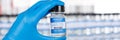 Coronavirus Vaccine bottle Corona Virus COVID-19 Covid vaccines copyspace copy space panoramic photo Royalty Free Stock Photo