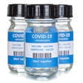 Coronavirus Vaccine bottle Corona Virus COVID-19 Covid vaccines isolated on white square Royalty Free Stock Photo